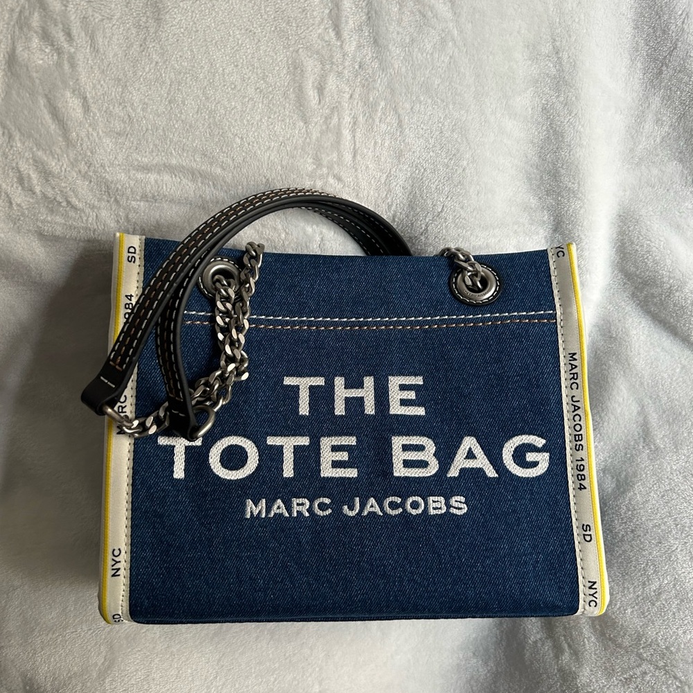Marc Jacobs Blue and Yellow Tote Bag